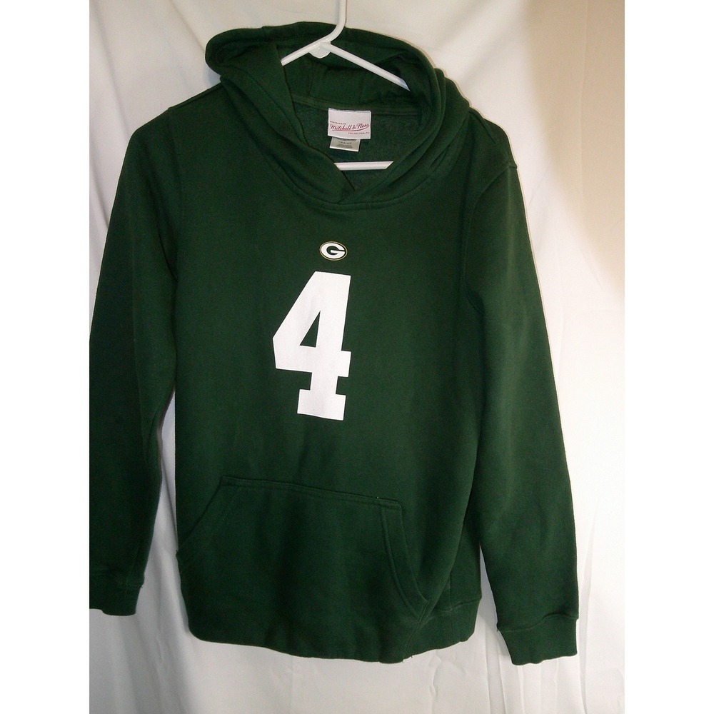 Rare Vintage‎ Mitchell & Ness Green Bay Packers Favre #4 Hoodie Youth L-G 14/16